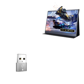 BoxWave Adapter Compatible with BEDAIL Gaming Portable Monitor (17.3 in) - USB-A to C PortChanger (5-Pack), Type-C OTG Convert Charging Data Adapter - Metallic Silver