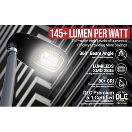 RuggedGrade Aries IV CS Series 150W LED Corn Bulb | Wattage Selectable 277-480V | 22,000 Lumens | Color Selectable 3000K/4000K/5000K | E39 Base | DLC 5.1 Premium