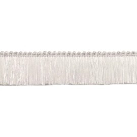 DecoPro Brush Fringe Trim, Style# 0175SB, Color# A1 - Pure White [6 Yards]