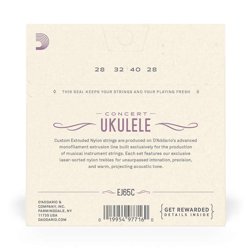 D'Addario EJ65 Pro-Arté Custom Extruded Nylon Ukulele Strings