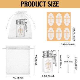 HCEWSBFD 36Sets Holy water Bottles Catholic Clear Holy water Container 7ml Agua Bendita with Holy Water Keychain Vial Crucifix and Sticker for Christian First Communion Gift Church Wedding Baptism