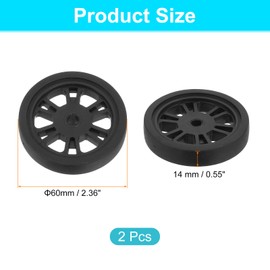sourcing map 2Pcs 60 mm x 14 mm Luggage Wheel Replacement, Suitcase Trolley Wheels DIY Repair, Spinner Wheel Luggage Accessories, Swivel Wheels, Grey