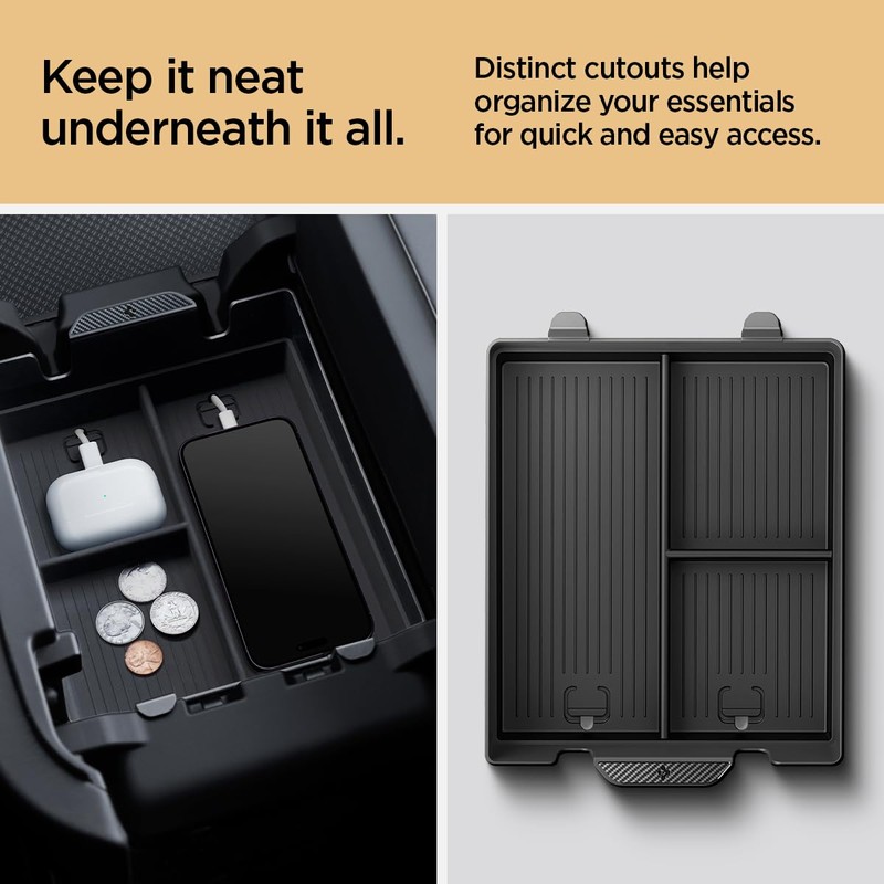 Spigen Console Organizer Tray (Carbon Edition) Designed for Rivian R1T