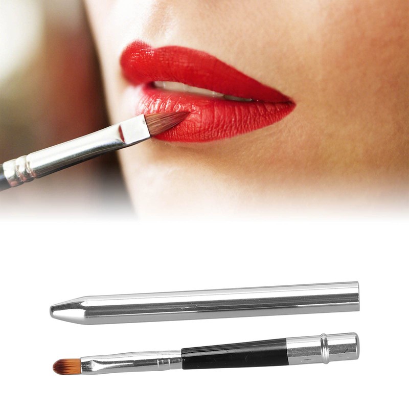 2pcs Retractable Lip Brush, Sealing Design Travel Lip Gloss Brush,