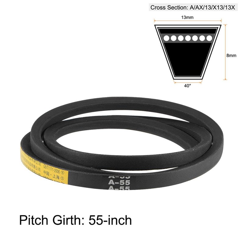sourcing map Pack of 2 A Profile Rubber Drive Belts