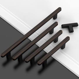 Amerdeco 10 Pack Oil Rubbed Bronze Cabinet Pulls 3.75 Inch(96mm) Hole Center Drawer Pulls Cabinet Hardware Kitchen Cabinet Handles for Bathroom ZH0065