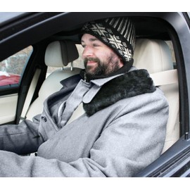 VViViD Black Faux Sheepskin Seat-Belt Shoulder Pad 9 Inch Comfort Cuff (1 Pack)