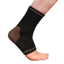 Copper D 1 Sleeve Black Copper Rayon from Bamboo Copper Compression Ankle for Relief from Injuries and more or Comfort Support for Every Day Uses, Small Medium