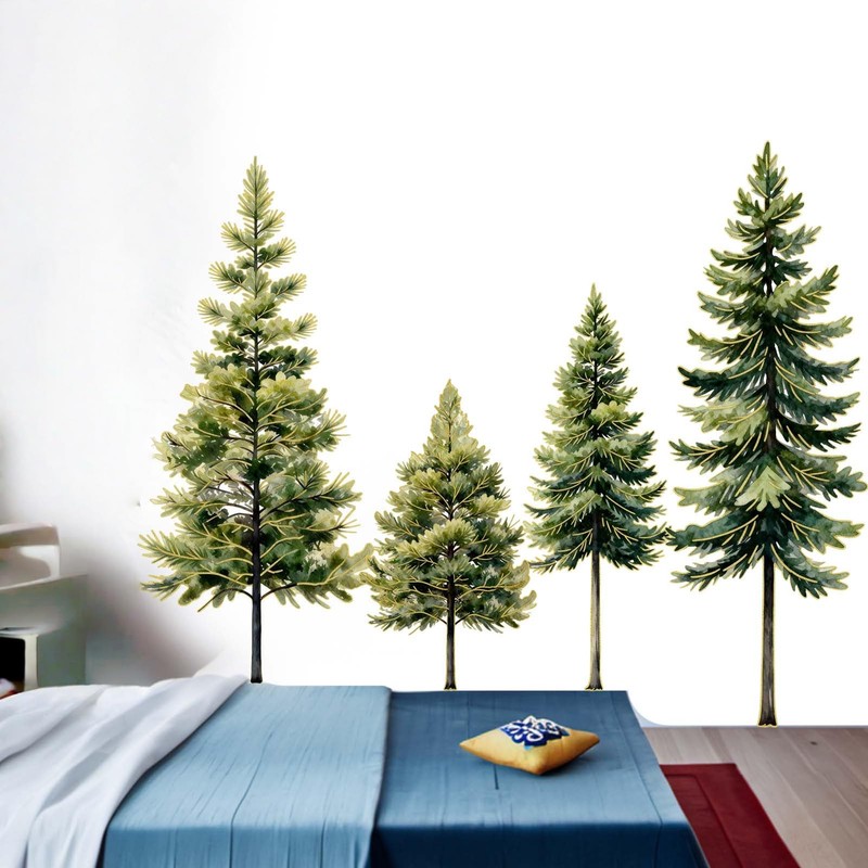 Pine Tree Wall Stickers for Nursery: Peel and Stick Christmas