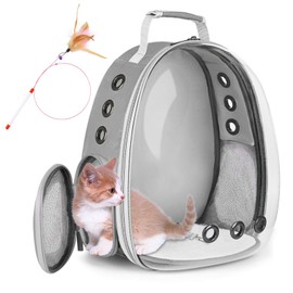 Cat Backpack Carrier, Pet Bubble Backpacks Airline Approved, Clear Space Capsule Pet Travel Carrying Bag Bookbag for Small Medium Cat Dog Puppy Kitten Bunny Bird with Hiking Walking Outdoor Use
