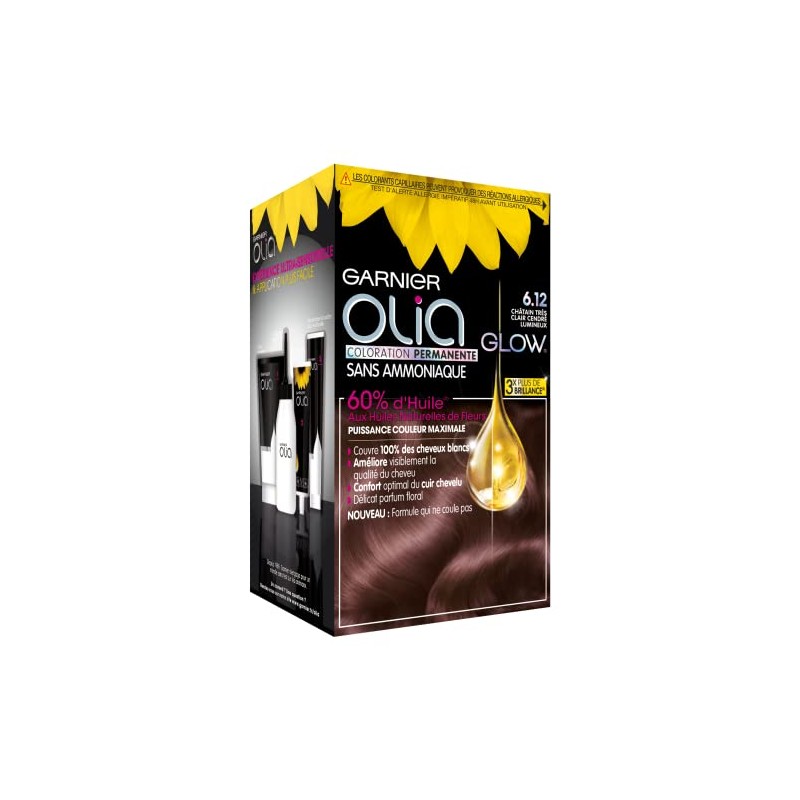 Garnier Olia Glow Permanent Hair Colour, Ammonia Free, Natural Flower
