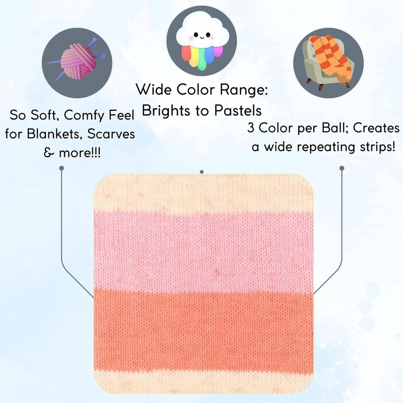 Premier Yarns Sweet Roll Peaches & Cream Pop 1047-21 (3-Skeins