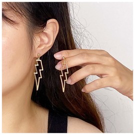 Cimenexe Vintage Flash Earrings Hollow Thunder Stud Earrings Minimalist Flash Earrings Gold Flash Earrings Jewellery for Women and Girls
