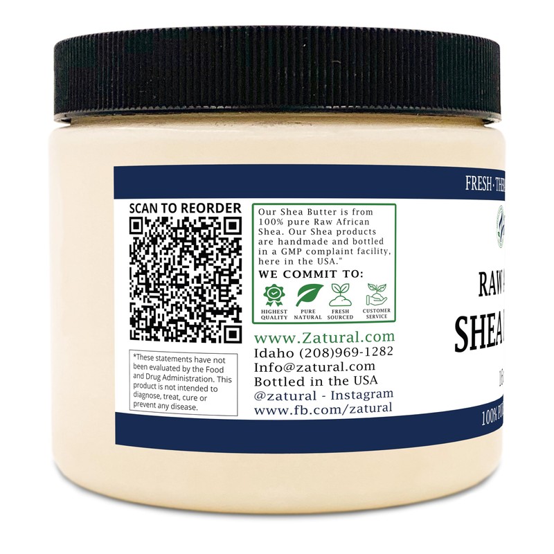 Zatural Raw Naturally Grown Shea Butter-100% Pure, Virgin, Unrefined, Raw
