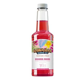 Hawaiian Shaved Ice Bahama Mama Syrup - Nut Soy Dairy Free - Flavor Fluffy & Crunchy Snow Cones - Shelf Stable - Makes 8 Servings - 16 ounces