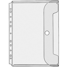 Veloflex Crystal 5342000 Document Wallet DIN A4 220 x 300 m for 30 Sheets 200 with Euro Hole-Punching and Velcro Closure Transparent