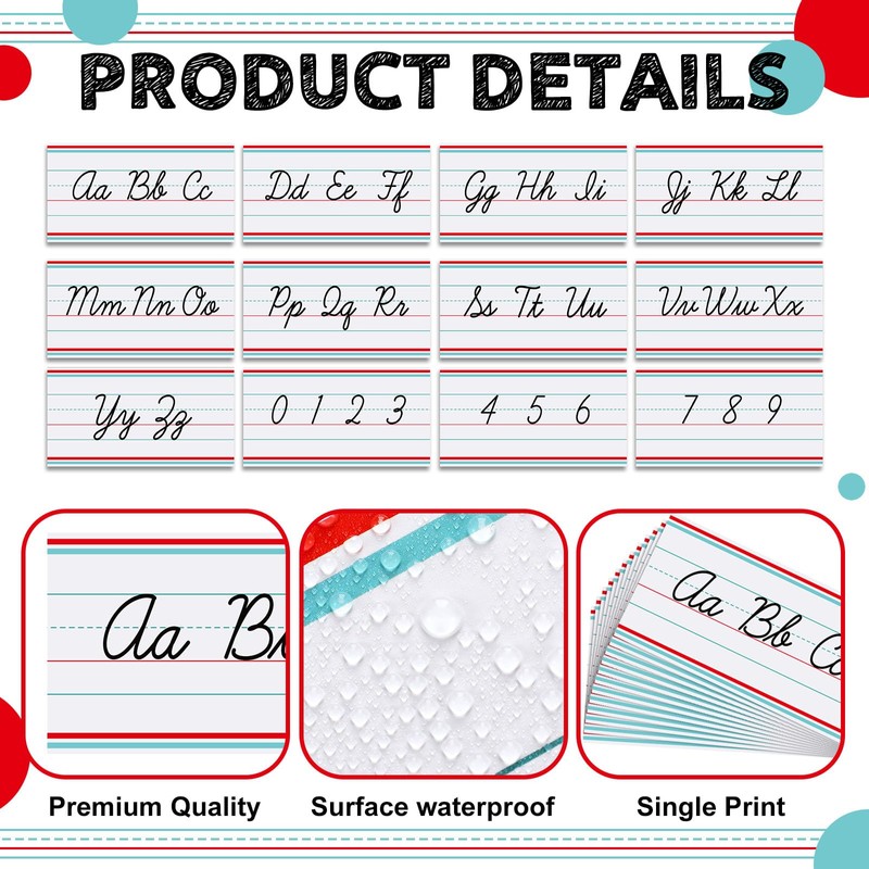 Gilprop 12 Pcs Cursive Alphabet Line Cursive Bulletin Board Set