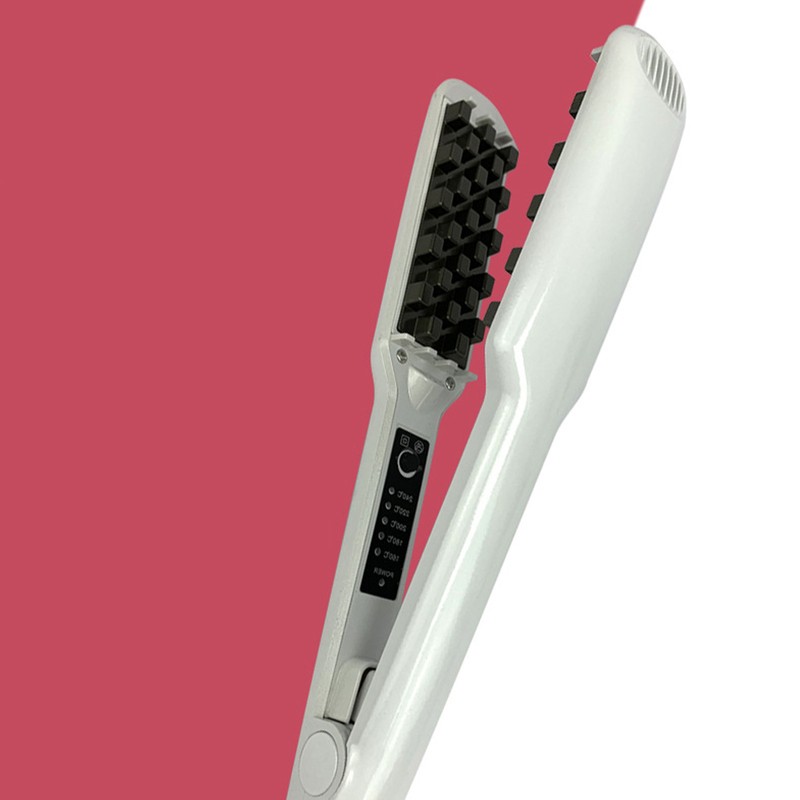 Volumizing Hair Iron Straightener Grid Hair Crimper Curling Dual Use