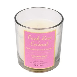 RELAXUS Aromatherapy Soy Candle Set: Perfect Home Scented Candles for Stress Relief, Meditation, Yoga, Spa, and Relaxation, (Fresh Rose & Coconut, 6 Pack)