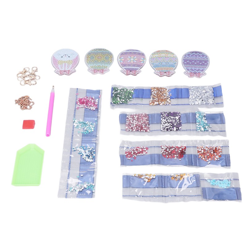 5pcs Diamond Painting Keychain Kit Handmade DIY Cute Shape 5D