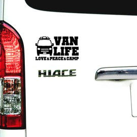 [KAIMIRU STORE] Hiace 4WD Van General Purpose Car Mini Car Sticker Decal Sticker Outdoor Camping 200 b1 (Black)