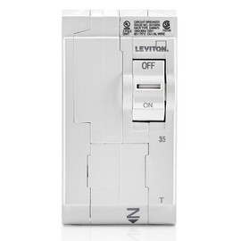 Leviton LB235-T 35A 2-Pole Plug-On Standard Branch Circuit Breaker, Thermal Magnetic, 120/240 VAC, White