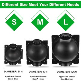 10Pcs Plant Rooting Device High Pressure Propagation Ball Root Grow Grafting Box Rooter Box S/M/L (M)