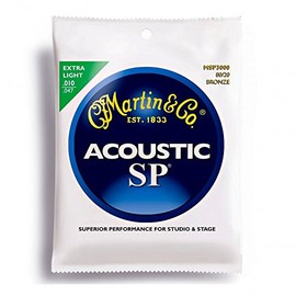 Martin MSP3000 SP 80/20 Bronze Acoustic Guitar Strings, Extra Light