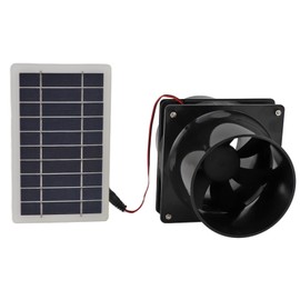 GYZOUKA Solar Powered Exhaust Fan Kit with 10W 12V Solar Panel for Round Pipe Ventilation with Efficient Cooling Wind Circulation for Attics Greenhouses RVs