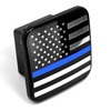 MULL USA Flag Metal Hitch Cover Plug (Fits 2" Receiver,