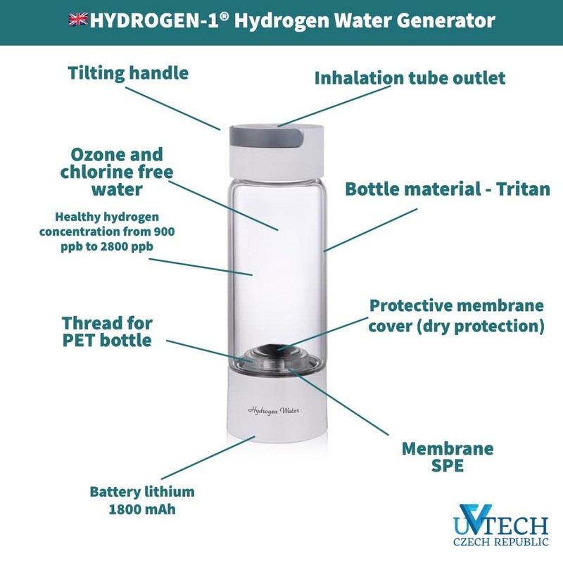 UVtech Hydrogen-1 Original Hydrogen Water Generator 400 ml Japanese SPE