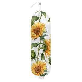 Sunflower Plastic Bag Holder for Kitchen Essentials, Wall Mount Grocery Bag Holder for Plastic Bags, Sunflower Reusable Shopping Bags Storage Dispenser for Home Kitchen Pantry, 22.5x9 Inch