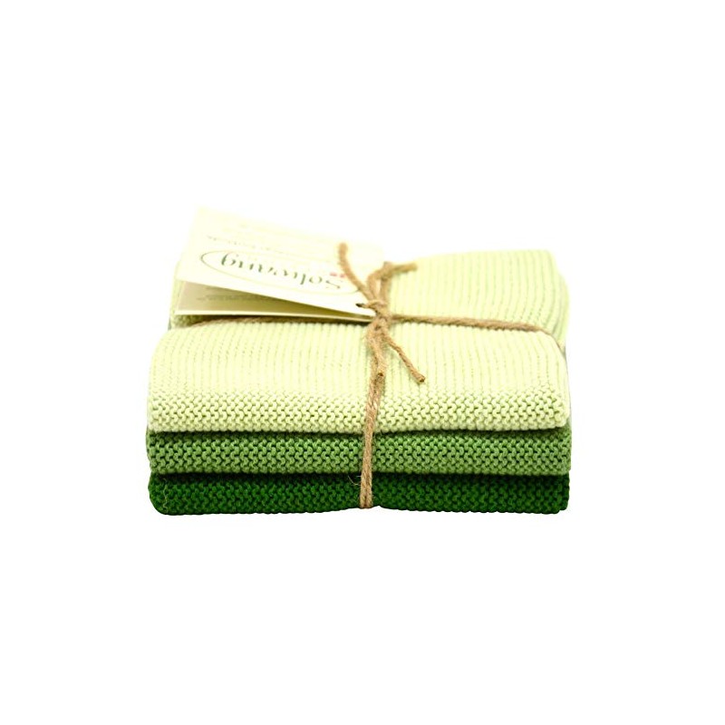 Solwang 444654 Cleaning Cloths Set of 3 Forest Green Combi