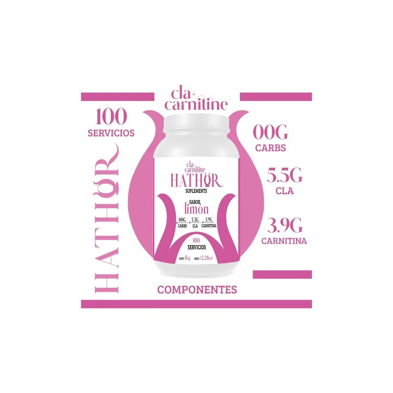 Cla Carnitina 1kg Hathor Suplements 100 Servicios Sabores
