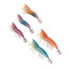 5pcs Wood Shrimp Bait Artificial with Counterweights Double Pileate Hooks