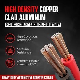 K KRIËGER Jumper Cables for Car Battery, Heavy Duty Automotive Booster Cables for Jump Starting Dead or Weak Batteries with Carrying Bag Included (16-Feet (6-Gauge)