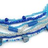 Avalaya Blue/Transparent Glass Bead Sea Shell Tassel Necklace with Button