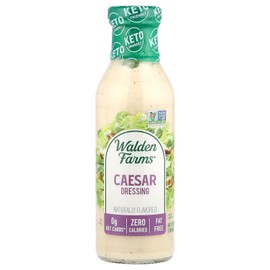 Walden Farms Caesar Dressing - Calorie-Free, Gluten-Free, Low Carb, Keto-Friendly, Sugar-Free, Classic Caesar Flavor, (12 oz Bottle)