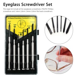 EEEKit Durable Eye Glasses Watch Repair Tool Screw Nose Pad Optical Assortment Kits Set
