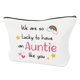 Auntie Gifts,Auntie Birthday Gifts Makeup Bag Niece Gift Bag from Nephew Christmas Presents Retirement Gift for Women