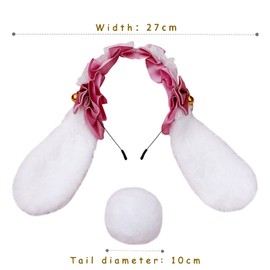 Faylay Cosplay Girl Plush Furry Bunny Ears Headwear Accessory Rabbit Headband (1-BJH)