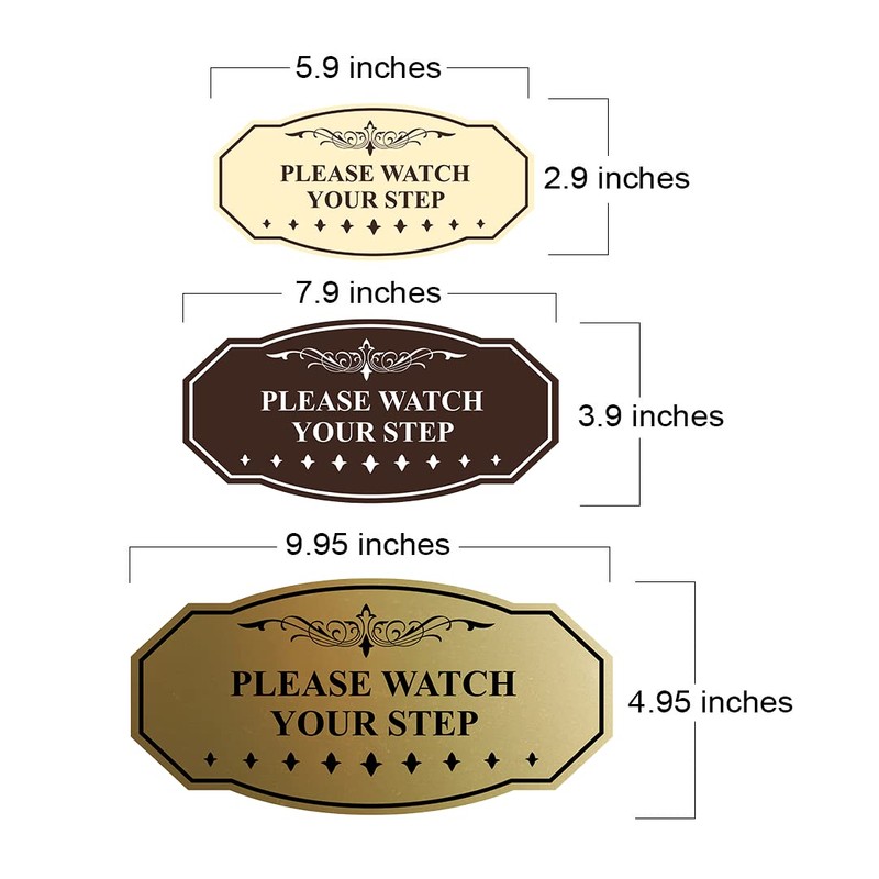Victorian Please Watch Your Step Sign (Blue) - Medium 2
