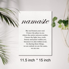 Inspirational Quote Canvas Wall Art Namaste Definition Canvas Print Positive Yoga Meditation Painting Wall Decor Framed Gift 12x15 Inch