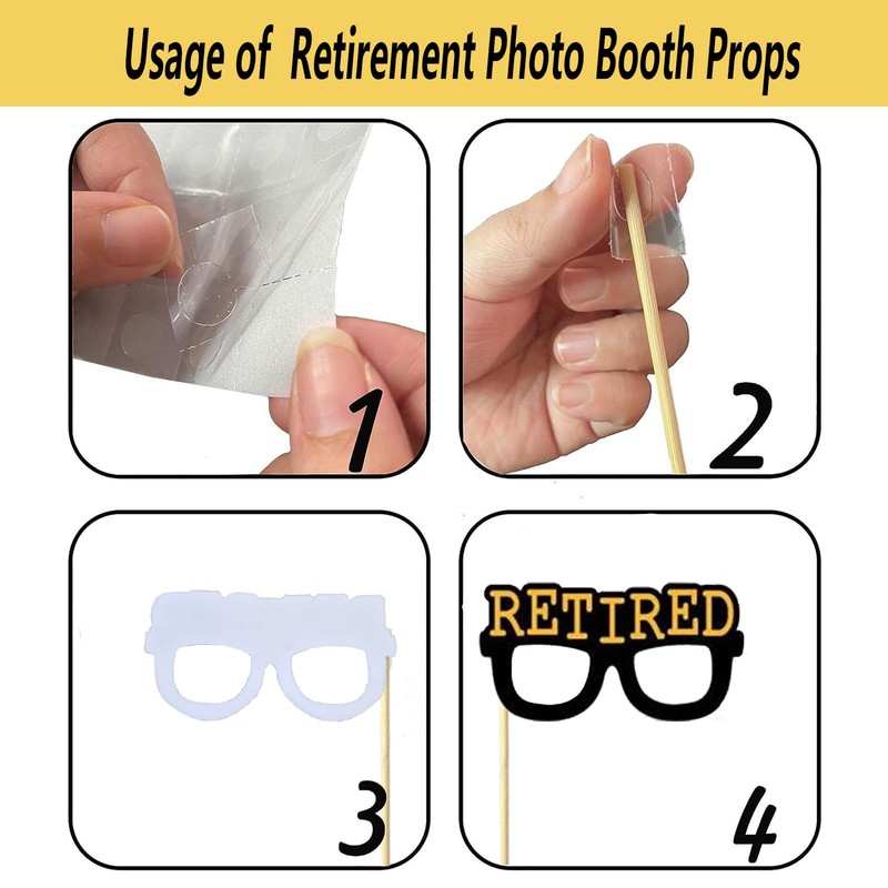 LMSHOWOWO Retirement Party Decorations, 20pcs Retirement Photo Booth Props, Retirement