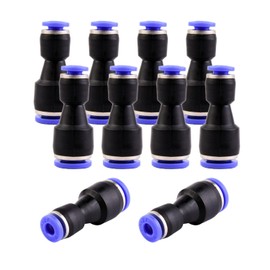 ANGEEK Pack of 10 Hose Diameter 8 and 4 mm Compressed Air Connectors Pneumatic Reducers Push In Quick Coupling Quick Couplings for Connecting to Air and Water