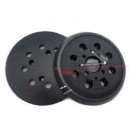 GIONAR Sanding Disc 125 mm has 8 Holes and 4 Eyes, PU Sanding Plate Accessories for Bosch PEX 300/400 AE Random Orbital Sander Poweka, in Carpentry, Garage or Industrial Environments, Black