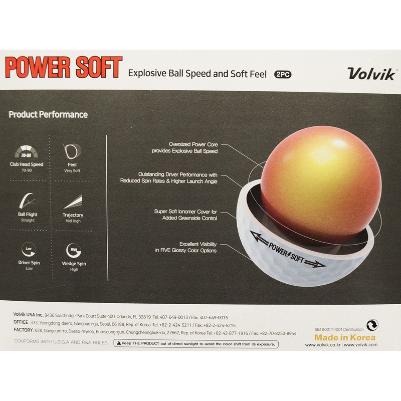 Volvik POWER SOFT ゴルフボール ボルビック パワーソフト 1ダース 12球 USA直輸入品 グリーン