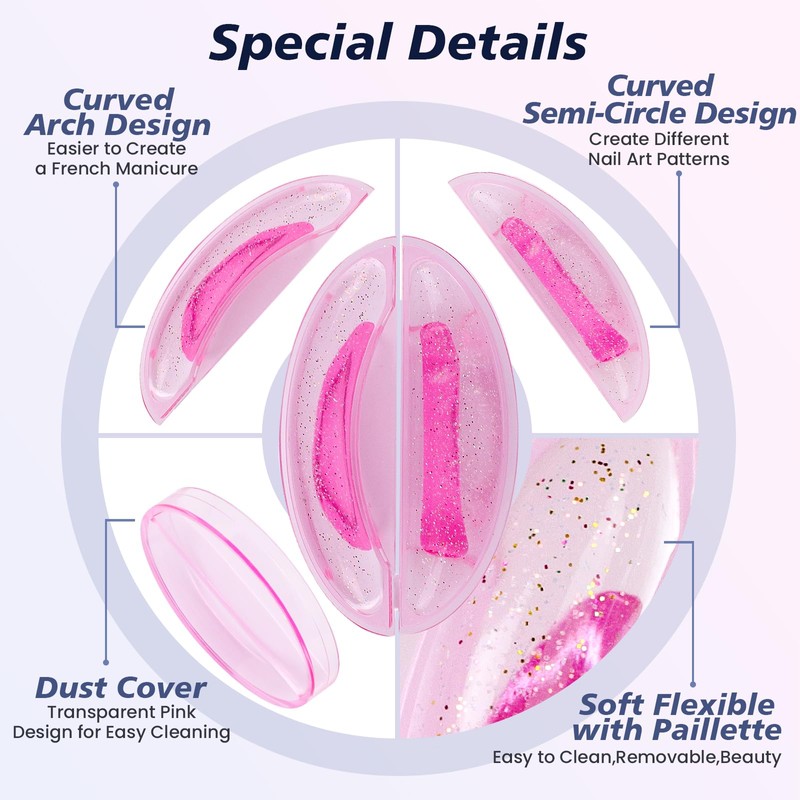 Subay French Nail Stamper, Nail Stamper Kit - 2pcs Nail