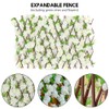 Wooden Retractable Fence Expanding Fence Hedge With Artificial Flower Leaves