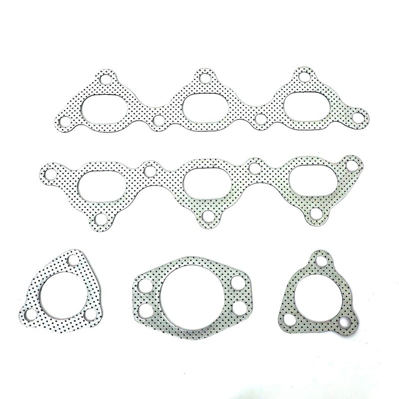 DNA Motoring GKTSET-3000GT Aluminum Exhaust Manifold Header Gasket Set Replacement,Metallic